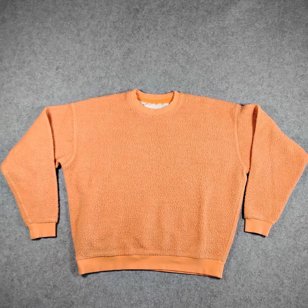 Outdoor Voices Mens MegaFleece Crewneck Sweatshirt Orange Wool Blend Small‎ 8561